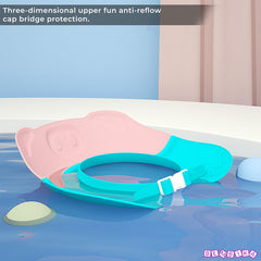 Soft Bathing Baby Shower Cap for Eye Protection and Hair Wash (Pink)
