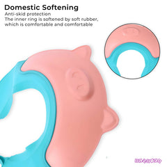 Soft Bathing Baby Shower Cap for Eye Protection and Hair Wash (Piggy Pink)