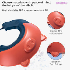 Soft Bathing Baby Shower Cap for Eye Protection and Hair Wash (Red)