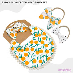 Washable and Lightweight Baby Feeding Bib and Bow (Marigold Yellow)