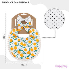 Washable and Lightweight Baby Feeding Bib and Bow (Marigold Yellow)