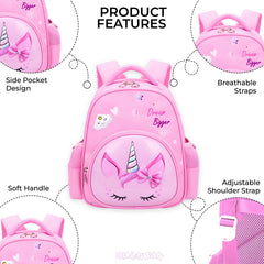 Kindergarten Cute Cartoon Kids School Bag for Boys and Girls (Pink)