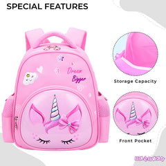 Kindergarten Cute Cartoon Kids School Bag for Boys and Girls (Pink)