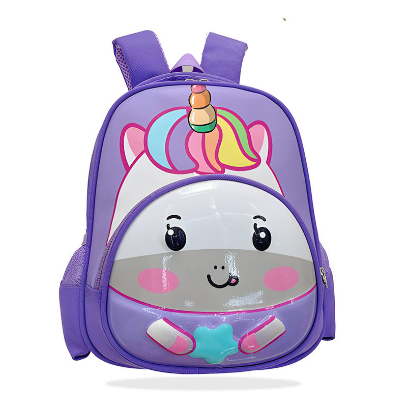 Kindergarten Cute Cartoon Kids School Bag for Boys and Girls (Unicorn Lavender)
