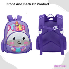 Kindergarten Cute Cartoon Kids School Bag for Boys and Girls (Unicorn Lavender)