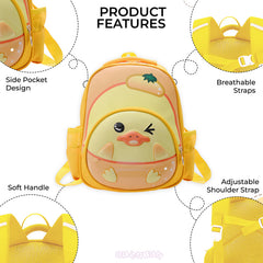 Kindergarten Cute Cartoon Kids School Bag for Boys and Girls (Yellow)