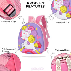Kindergarten Cute Cartoon Kids School Bag for Boys and Girls (Lavendar)