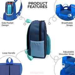 Kindergarten Cute Cartoon Kids School Bag for Boys and Girls (Sky blue)