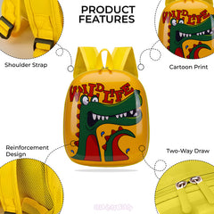 Kindergarten Cute Cartoon Kids School Bag for Boys and Girls (Mustard)