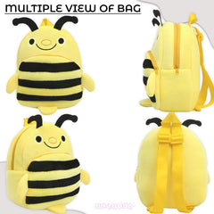 Kindergarten Cute Cartoon Kids School Bag for Boys and Girls (Fabric Bee Yellow)