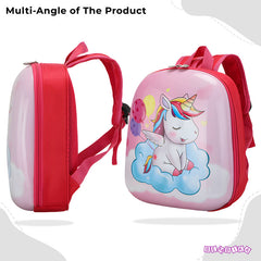 Kindergarten Cute Cartoon Kids School Bag for Boys and Girls (Unicorn Baby Pink)