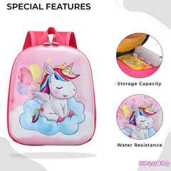 Kindergarten Cute Cartoon Kids School Bag for Boys and Girls (Unicorn Baby Pink)