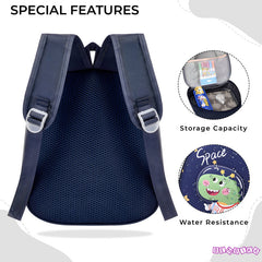 Kindergarten Cute Cartoon Kids School Bag for Boys and Girls (Astro Dino Black)