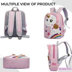 Kindergarten Cute Cartoon Kids School Bag for Boys and Girls (Mauve)