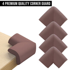 Baby Safety Corner Guards Furniture Edges (Foam L Shaped Brown 4Pcs)