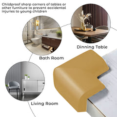 Baby Safety Corner Guards Furniture Edges (Foam L Shaped|Yellow 4 Pcs)