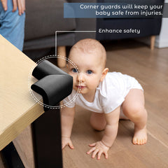 Baby Safety Corner Guards Furniture Edges (Foam L Shaped Black 4Pcs)