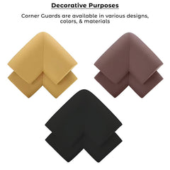 Baby Safety Corner Guards Furniture Edges (Foam L Shaped Black 8Pcs)