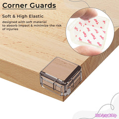 Baby Safety Corner Guards Furniture Edges (L Square Shaped Set of 16)