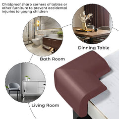 Baby Safety Corner Guards Furniture Edges (Foam L Shaped Brown 20Pcs)