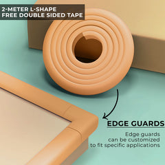 Baby Safety Edge & Corner Guards Furniture Edges (L-Shape) (Caramel)