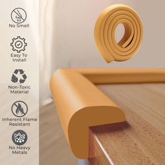 Baby Safety Edge & Corner Guards Furniture Edges (L-Shape) (Caramel)