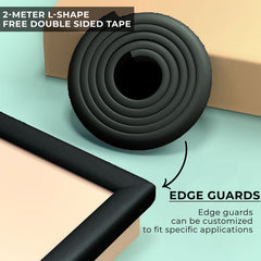 Baby Safety Edge & Corner Guards Furniture Edges- (L-Shape) (Black)