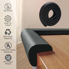 Baby Safety Edge & Corner Guards Furniture Edges- (L-Shape) (Black)