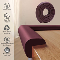 Baby Safety Edge & Corner Guards Furniture Edges (L-Shape) (Maroon)