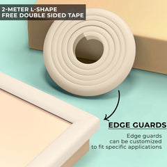 Baby Safety Edge Guards Furniture Edges (Foam L Shape|Cream)