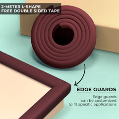 Baby Safety Edge & Corner Guards Furniture Edges (L-Shape) (Brown)