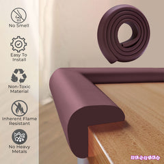Baby Safety Edge & Corner Guards Furniture Edges (L-Shape) (Brown)