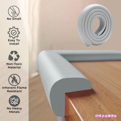 Baby Safety Edge & Corner Guards Furniture Edges (L-Shape) (Grey)