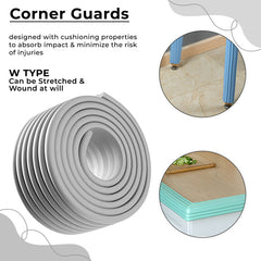 Baby Safety Edge & Corner Guards Furniture Edges (W-Shape) Grey