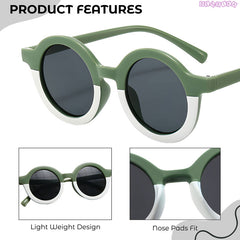 Kids Sunglasses Stylish and Compact Kids Eyewear for Summer (Green)