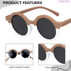 Kids Sunglasses Stylish and Compact Kids Eyewear for Summer (Brown)