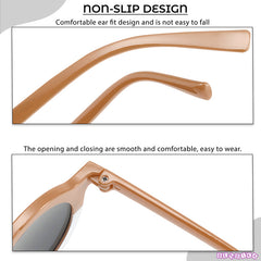 Kids Sunglasses Stylish and Compact Kids Eyewear for Summer (Brown)