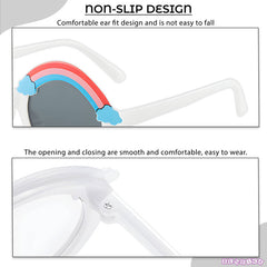 Kids Sunglasses Stylish and Compact Kids Eyewear for Summer (White)