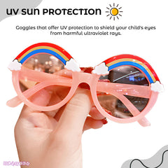 Kids Sunglasses Stylish and Compact Kids Eyewear for Summer (Pink)