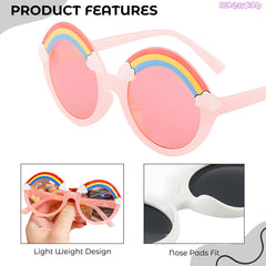 Kids Sunglasses Stylish and Compact Kids Eyewear for Summer (Pink)