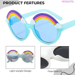 Kids Sunglasses Stylish and Compact Kids Eyewear for Summer (Blue)