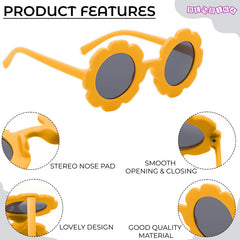 Kids Sunglasses Stylish and Compact Kids Eyewear for Summer (Yellow)