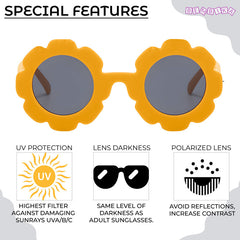 Kids Sunglasses Stylish and Compact Kids Eyewear for Summer (Yellow)