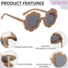 Kids Sunglasses Stylish and Compact Kids Eyewear for Summer (Beige)