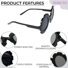 Kids Sunglasses Stylish and Compact Kids Eyewear for Summer (Black)