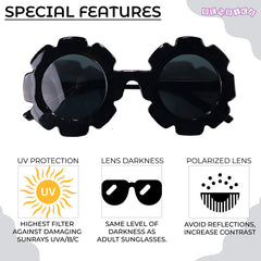 Kids Sunglasses Stylish and Compact Kids Eyewear for Summer (Black)