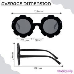 Kids Sunglasses Stylish and Compact Kids Eyewear for Summer (Black)