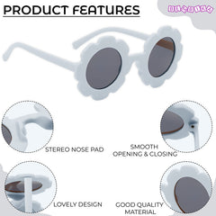 Kids Sunglasses Stylish and Compact Kids Eyewear for Summer (Sky)