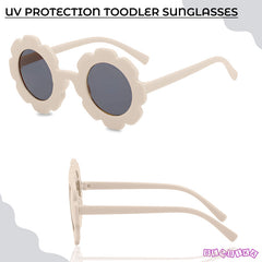 Kids Sunglasses Stylish and Compact Kids Eyewear for Summer (Floral White)