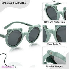 Kids Sunglasses Stylish and Compact Kids Eyewear for Summer (Sage)